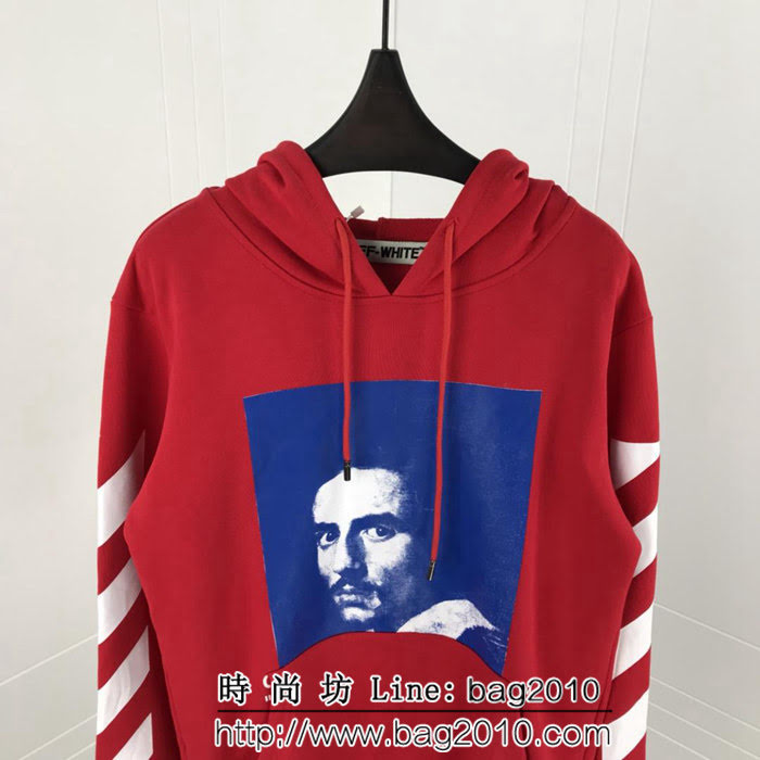 OFF-white18ss秋冬新款 貝爾尼尼人像印花 純棉衛衣 情侶款 ydi1263
